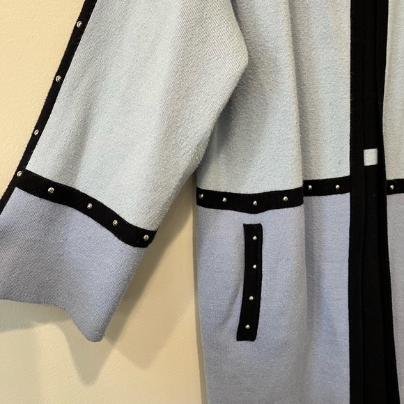 Blue Open Front Cardigan by Gabby Isabella, Size M - Picture 3 of 6